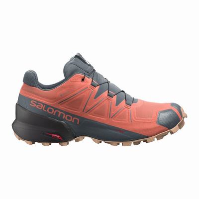 Salomon SPEEDCROSS 5 GORE-TEX - Naisten Polkujuoksukengät - Oranssi/Harmaat